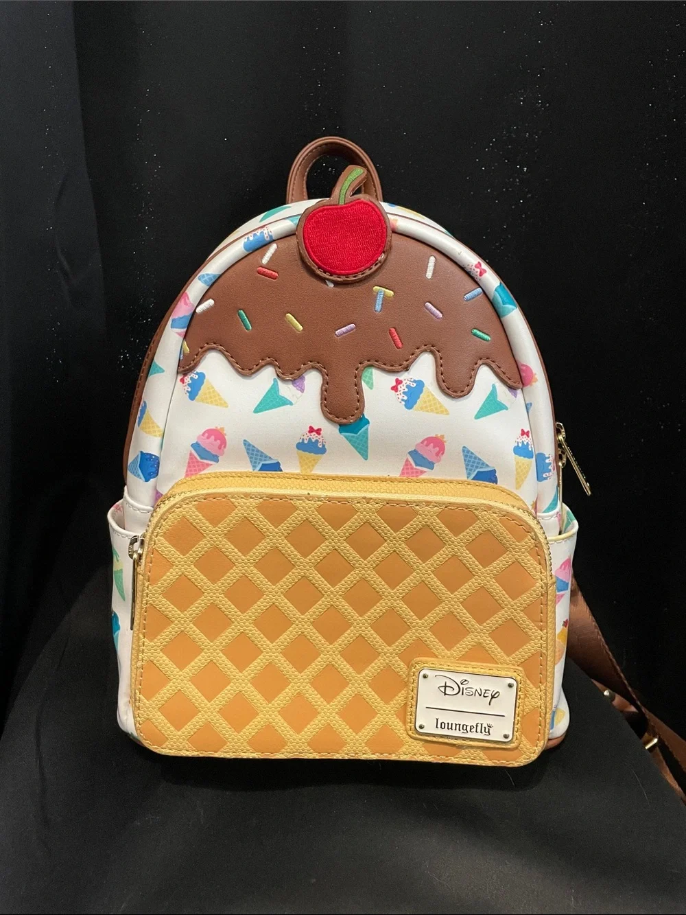 EUC DISNEY Loungefly Waffle Ice Cream Cone  Backpack